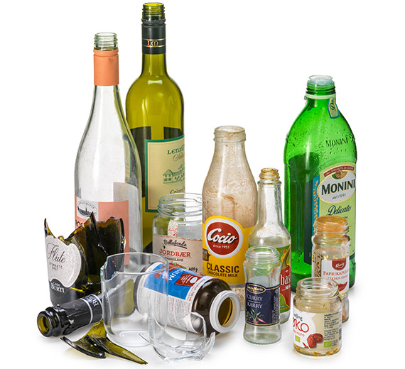 Flasker og emballager af glas til affaldssortering